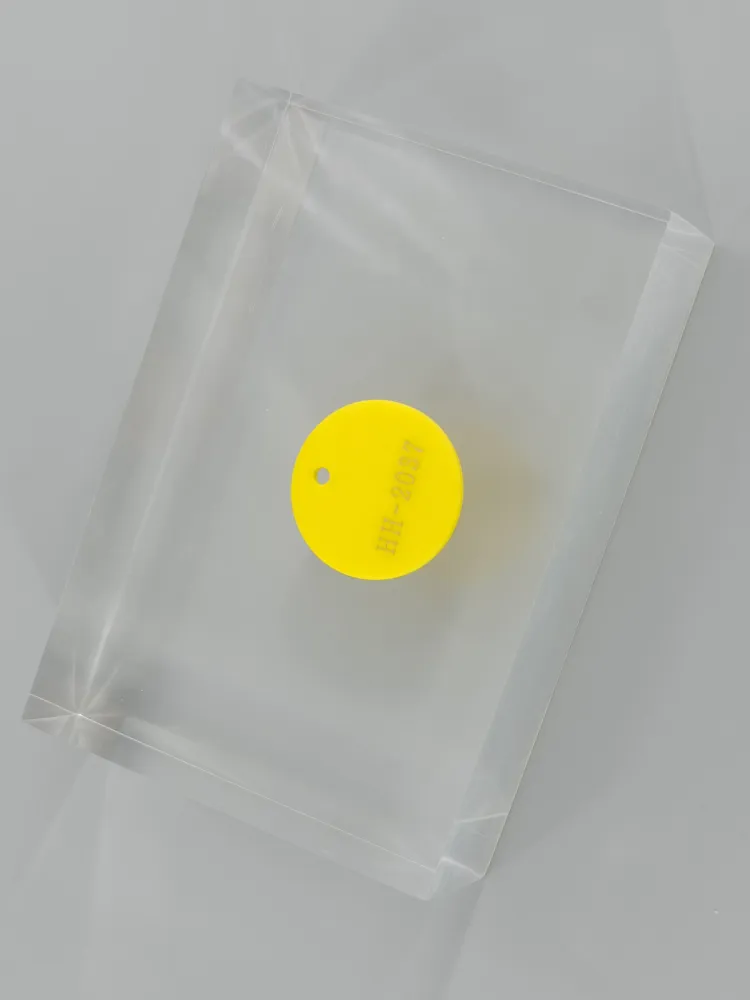 Yellow acrylic — Top view