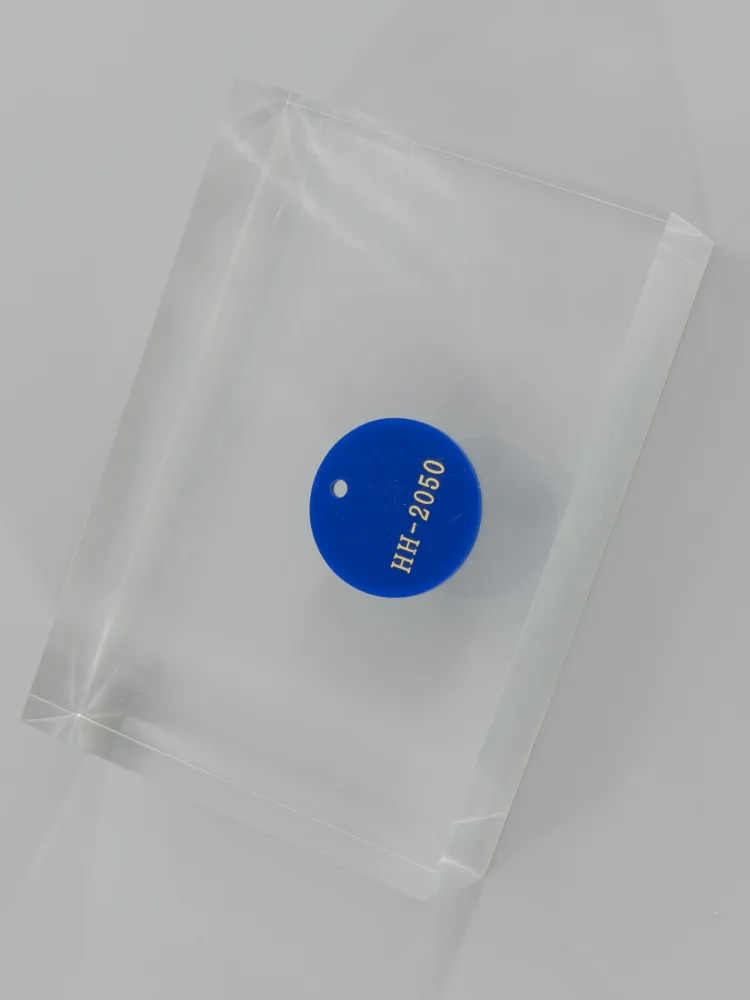 Blue acrylic — Top view