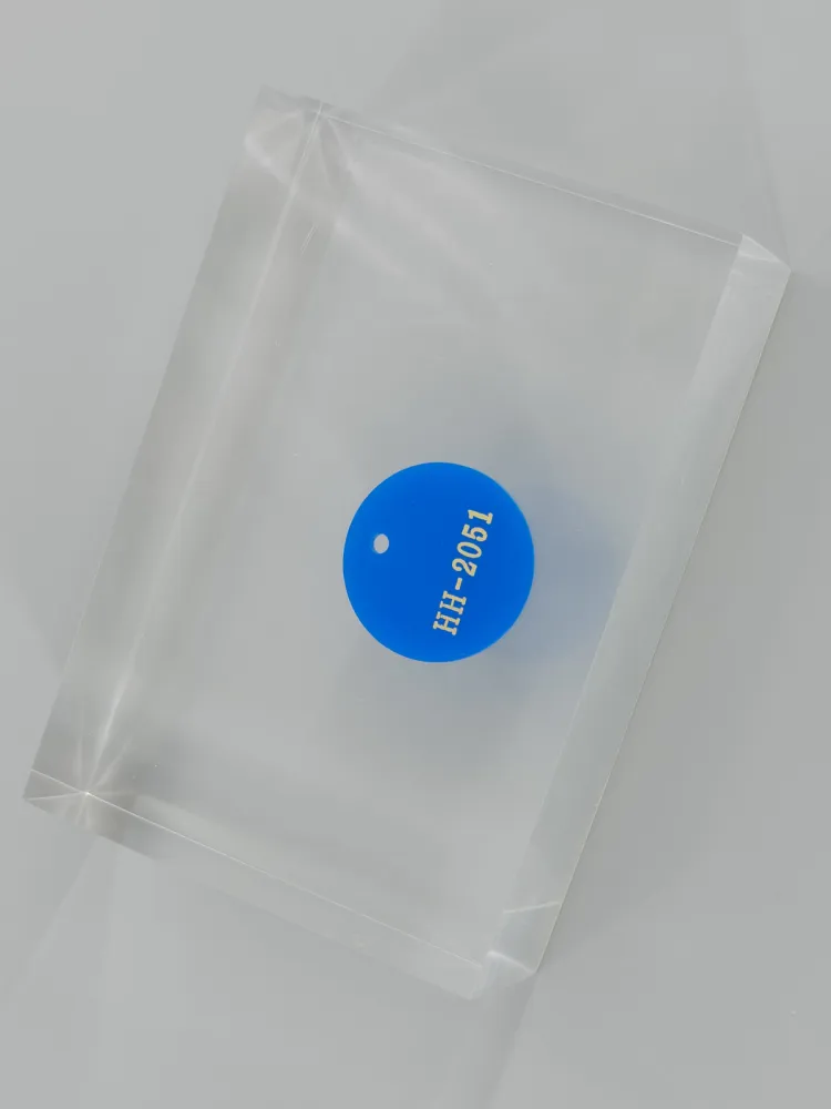 Blue acrylic — Top view