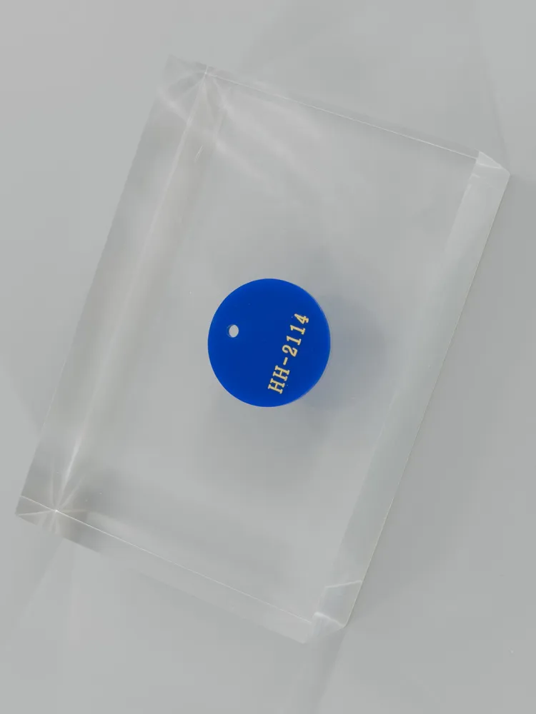 Blue acrylic — Top view