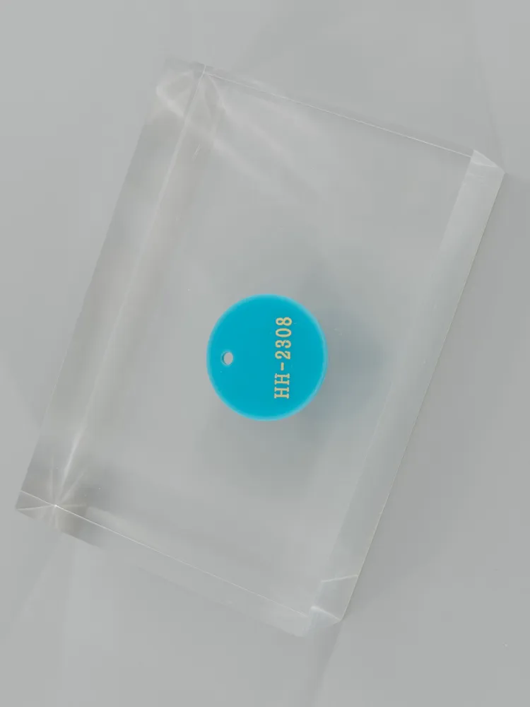 Turquoise acrylic — Top view