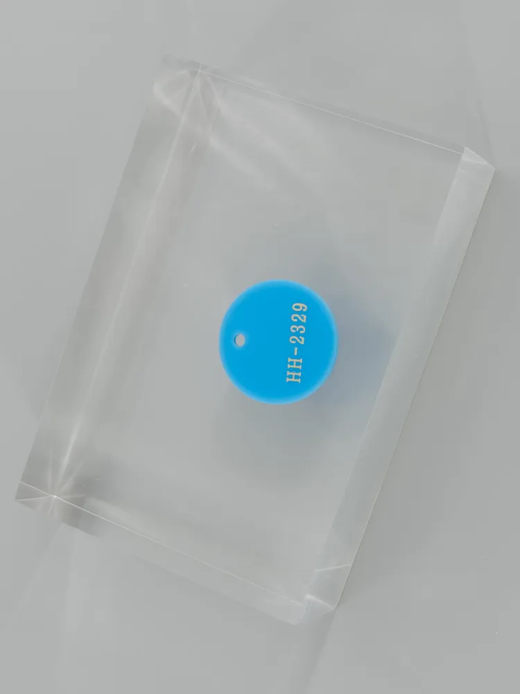Blue acrylic — Top view