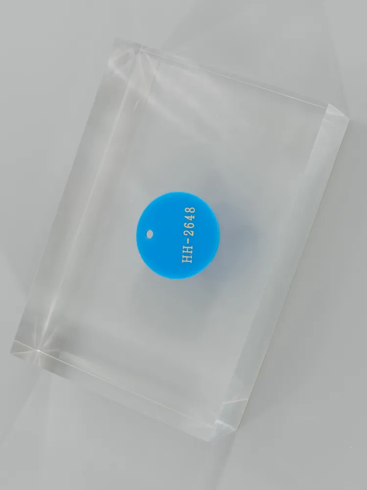 Blue acrylic — Top view