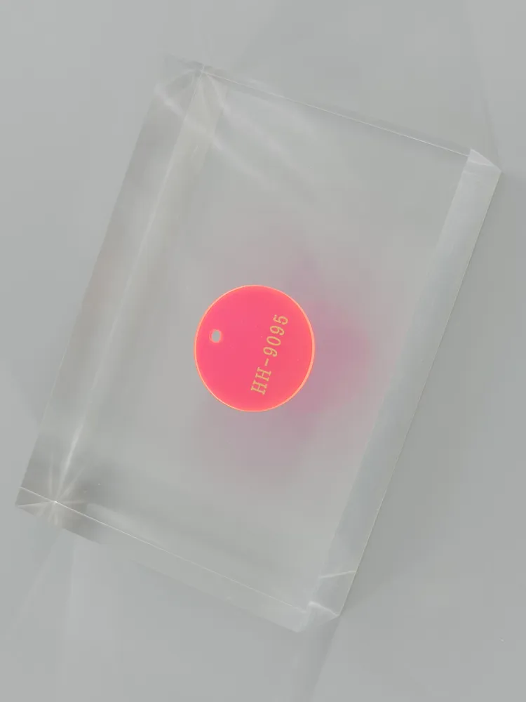 Fluorescent Red acrylic — Top view