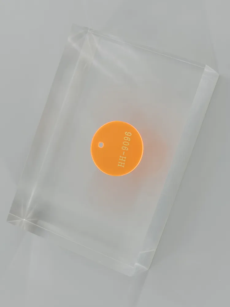 Fluorescent Orange acrylic — Top view