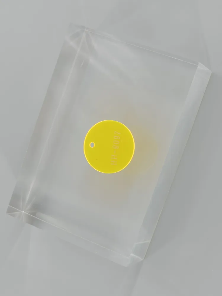 Fluorescent Yellow acrylic — Top view
