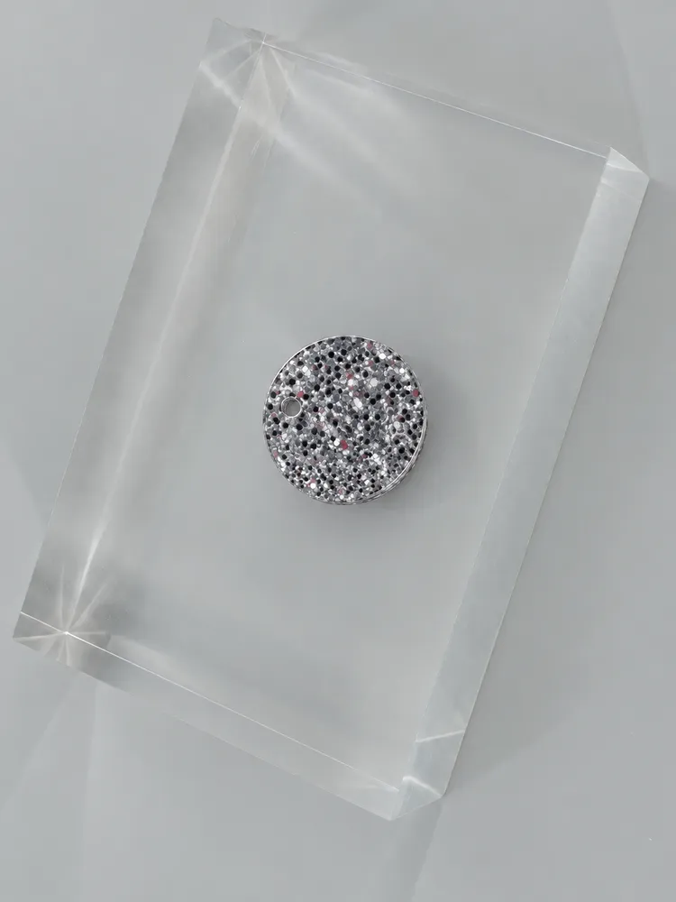 Silver Glitter acrylic — Top view (illustrative image)