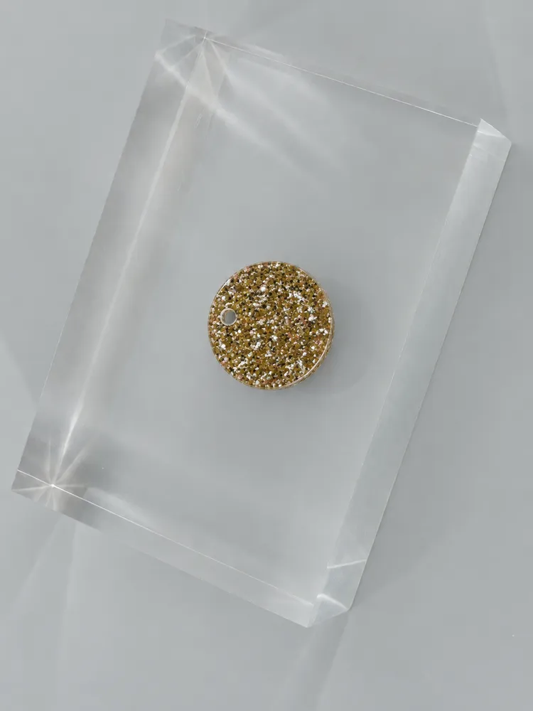 Gold Glitter acrylic — Top view (illustrative image)
