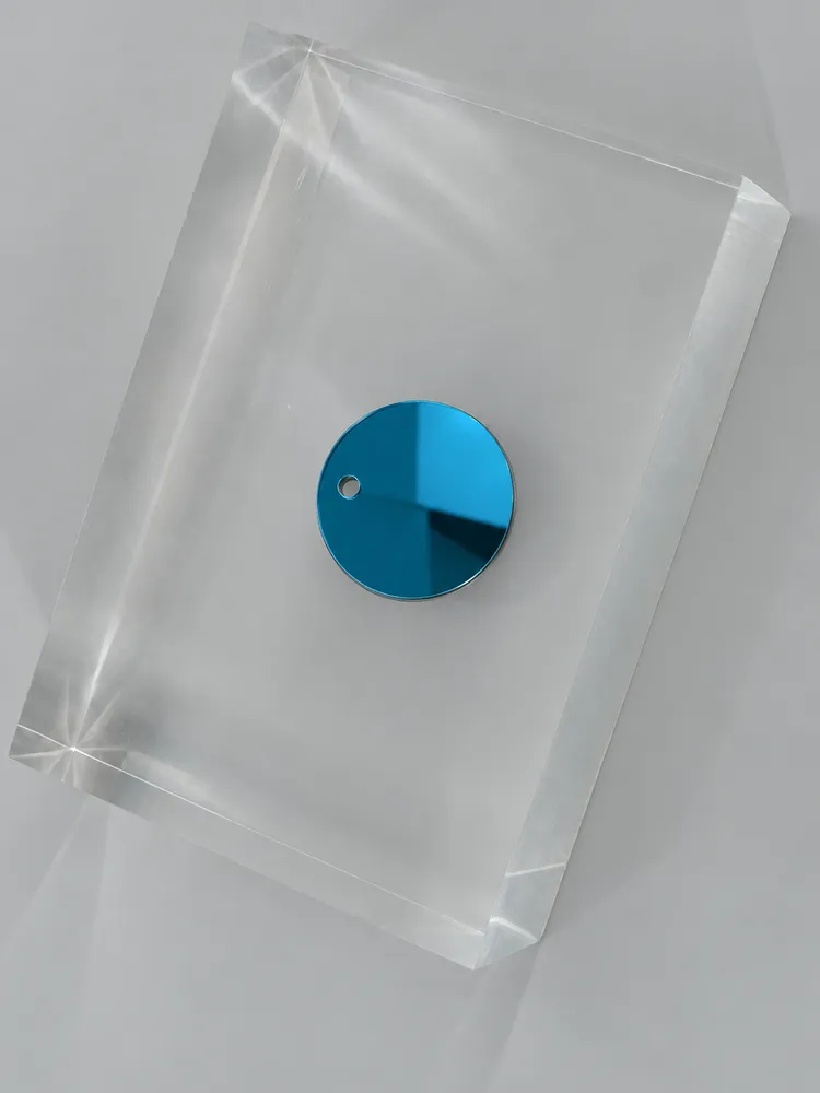 Teal Mirror acrylic chip (illustrative image)