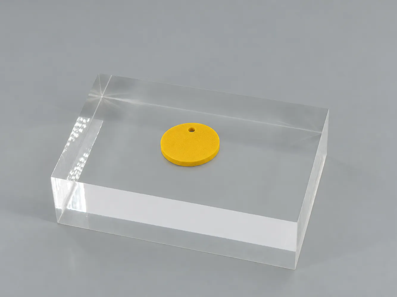 Yellow expanded PVC foam sheet: matte bright yellow surface, colored through to the edge (illustrative image)