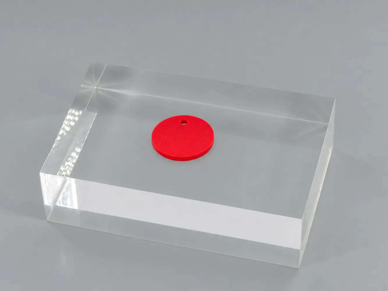 Red expanded PVC foam sheet: matte red surface, colored through to the edge (illustrative image)
